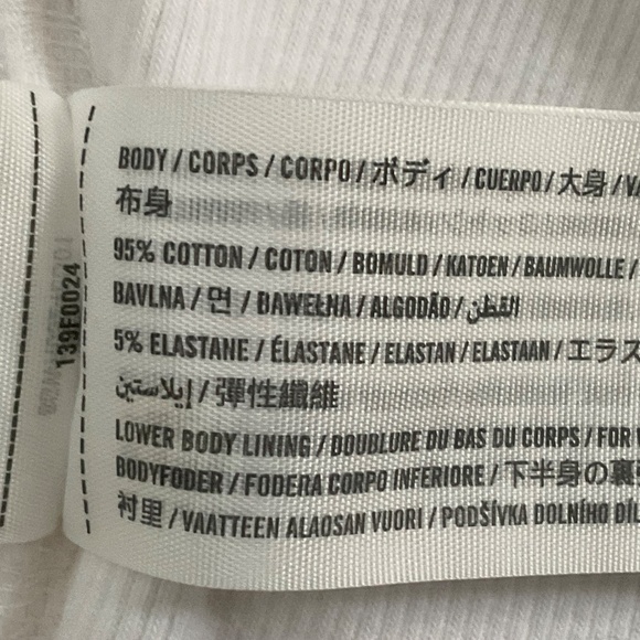 Abercrombie & Fitch Wrap Sleeveless Bodysuit Sz L White Stretch Capsule Ribbed - Picture 11 of 13